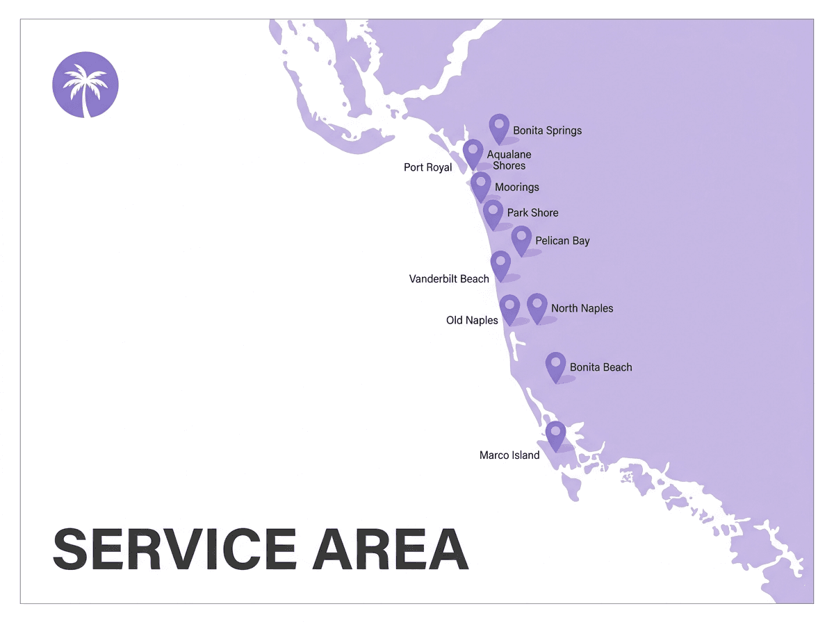 Map of the Collier and Lee County areas Salt serves